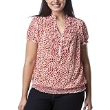 Juniors’ Plus-Size Pure Energy Red/Cream Short-Sleeve Fashion Top