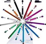 Bundle of 29 Colorful Stylus Universal Touch Screen Pen for Kindle Fire Ipad 1 2 3 Ipod Iphone 4 4S 3g 3gs Motorola Xoom Samsung Galaxy Tab 8.9 10.1, Blackberry Playbook HTC Flyer Evo View Tablet Sony Playstation PS VITA - With 3x2 Detachable Tether Strings / Lanyards - The Friendly Swede® Microfiber Cloth and Retail Packaging