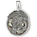 Sterling Silver w/ Carved Black Mother-of-Pearl Pendant by Sajen