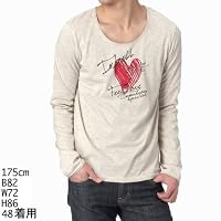 (MKオム)MK homme Tシャツ(メッセージハートプリントT) メンズ 【ベージュ/46(M)】