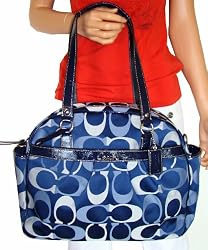 Coach Signature Addison Baby Diaper Bag Converible Tote 18376 Multi Blue
