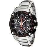 Seiko Men's SPC039 Sportura Flyback Chronograph Grey Dial Stainless Steel Watch