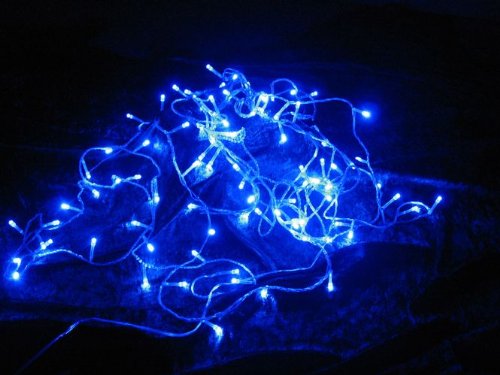 100er LED Lichterkette blau Kette Innen + Außen NEU