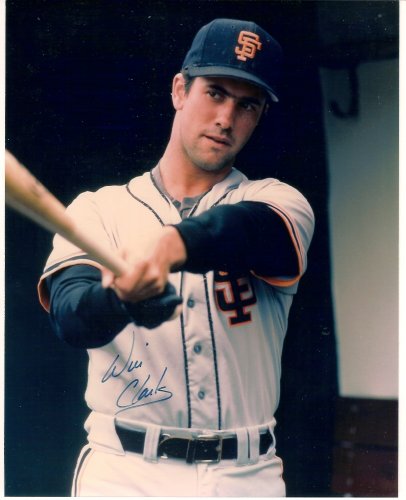 Will Clark 8x10 Autographed Baseball Photo in Blue Sharpe (San Francisco Giants)
