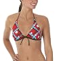 Xhilaration® Dot Triangle Swim Top - Red/ Slate
