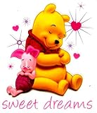 Pooh Bear & Piglet sleeping peacefully sweet dreams Disney Iron On Transfer for T-Shirt