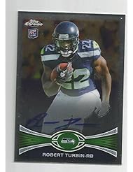 Trading Cards: Football NFL 2012 Topps Chrome #68 Robert Turbin NM RC Rookie Auto - Topps