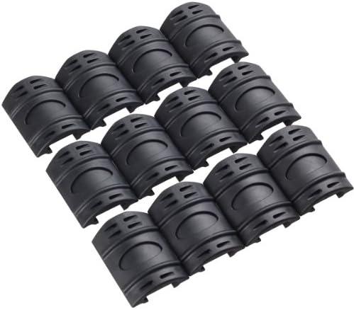 12pcs 2" Rubber Picatinny Rail Mount Covers / Black and Tan for Selection