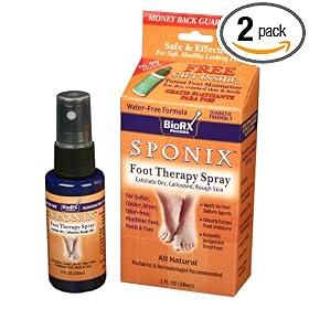 Sponix Foot Therapy Spray, Exfolliate Dry, Calloused And Rough Skin, 2-Ounce Boxes (Pack of 2)