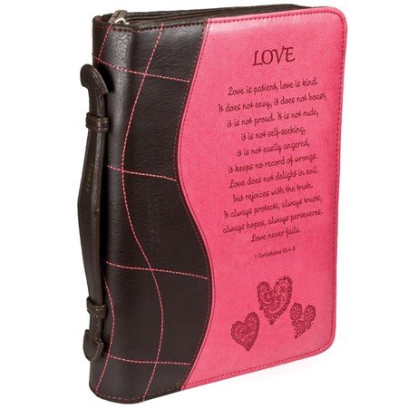 Love, 1 Corinthians 13 Bible Cover, Pink, Large