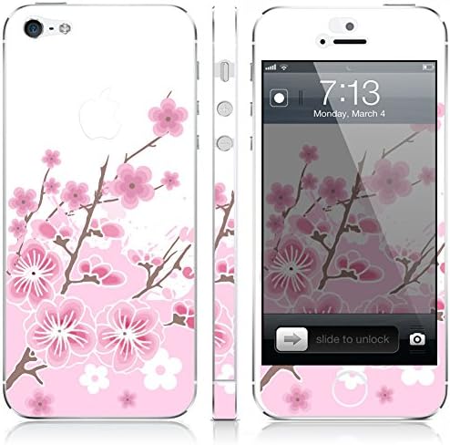 UnnitoTM iPhone 5 / 5S Skin [Full Body] *90 Day Warranty* Protective Vinyl Decal Cover [Custom] Wrap Sticker (Cherry Blossom)