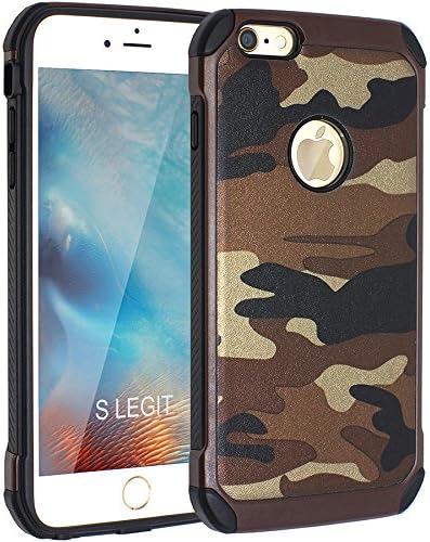 iPhone 5s/5 Case, S Legit High Impact Camouflage 2-In-1 Hybrid Soft Silicone w/ Hard PC Shockproof Full Resistant Scratch Protection Phone Cover for Apple iPhone 5s/5G/5 [Brown]