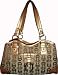Etienne Aigner Purse Handbag Logan Collection Camel/Gold Signature Print