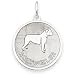 rottweiler12  - 14k White Gold Polished Engraveable Rottweiler Disc Charm