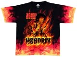 Liquid Blue Mens Jimi Hendrix Jimi Fire Short Sleeve Tee