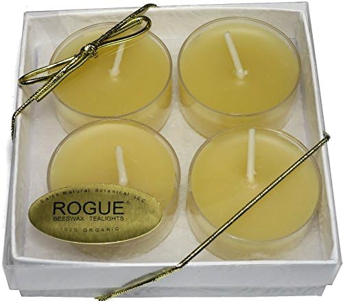 Earth Natural Botanical ROGUE® THIEVES WELLNESS DEFENSE 100% PURE ORGANIC BEESWAX TEA LIGHT CANDLE | 4 Gift-Packaged Tealights | Aromatic Antibacterial, Antiviral, Anti-fungal Inoculant