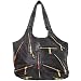 Womens Black Faux Leather Pleather Leopard Print Large Slouch Shopper Tote Gold Zip Zipper Purse Shoulder Handbag Detail Bag