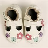 Momo Baby Soft Sole Baby Sandal Shoes - Daisy & Butterfly Cream White