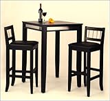 Home Styles Furniture Manhattan 3 Piece Pub Set in Black