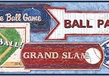 Blue Baseball Signs Wallpaper Border