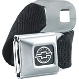 Buckle-Down Chevrolet Logo Seat Belt Style Canvas Web Belt and Buckle Combo. Black. One Size.
