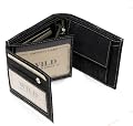 Original Monte Lovis -Klassik Echt Leder Geldbörse Portemonnaie Geldbeutel für Herren mit vielen Taschen und Kartenfächern in Schwarz