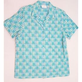 Buy Alfred Dunner Caribbean Cool Plaid Blouse 91542 by Alfred Dunner