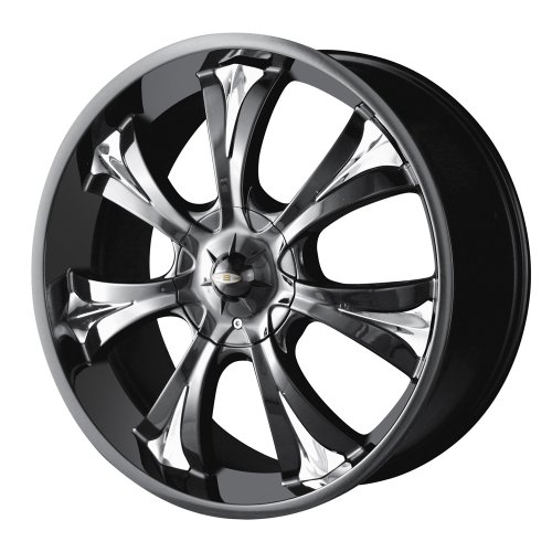 Baccarat Mirage Series 1120 Black with Chrome Facet - 20 x 8.5 Inch Wheel.