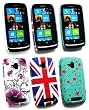 Emartbuy � Nokia Lumia 610 Bundle Pack Di 3 Clip On Protection Case / Cover / Skin - Fiori Viola, Union Jack E Rose Garden