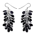 Drop-Earrings Sterling Silver Onyx Gemstone Jewelry 1.25 inches