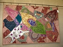 Vintage India Raaga Beaded Wall Hanging Tapestry Throw