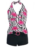 Womens MW Tankini Boyshorts Swimsuit, Swimwear, Fashion prints S-XXL