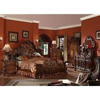 Queen Bedroom Collection Cherry Finish Dresden 5 Piece Set