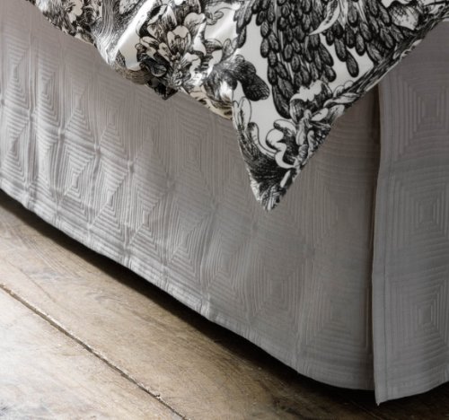 DwellStudio Pyramids Matelasse King Bedskirt, Dove