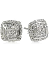 Sterling Silver Diamond Stud Earrings (1/2 cttw, I-J Color, I2-I3 Clarity)