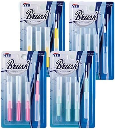 [SGS DENTAL] Interdental I Type Brush 4 Count (Pack of 3) EI2-4P - 4 Type (SS(0.8))