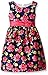 American Princess Girls' Navy Pink Floral Shantung Dress