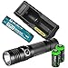 Olight S30 Baton 1000 Lumens CREE LED Flashlight with type 18650 3400mAh Li-ion battery, Nitecore UM10 smart charger with two EdisonBright CR123A Lithium back-up batteries