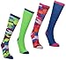 (Pack of 4) Women's Tall Colorful and Patterned Novelty Knee High Socks