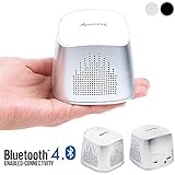 Bluetooth Speaker, Alpatronix&reg; AX310 Ultra Portable Mini Wireless Bluetooth Speaker with Built-in Microphone, Volume & Playback Controls, Passive Subwoofer, Built-in Rechargeable Battery & 5-Watt Sound Compatible with iPods, iPads, iPhones, Samsung Galaxy Devices, LG V10 G4, Motorola Droid, Nokia Lumia, Sony Xperia, HTC One, Google Nexus, Android Smartphones, Laptops, Tablets, Smart TV & PC Desktop Computers [8-10+ Hours of Playback Time] - (Silver/White)