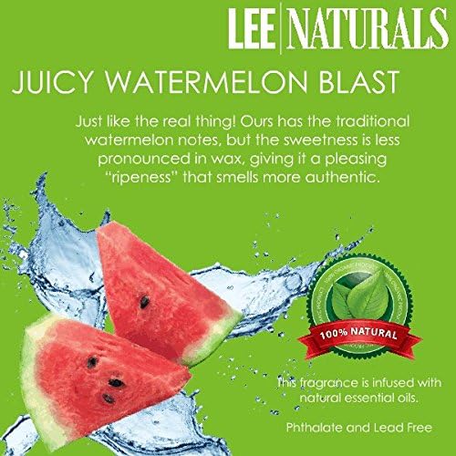 Juicy Watermelon Blast Premium 6-Piece 6.4 oz. Soy Wax Melt Clamshell - 2-Pack of naturally strong scented soy wax cubes throw 50+ hours of fragrance when melted in Scentsy®, Yankee Candle® or standard electric tart warmer