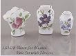 Reutter Porcelain Miniature 3 Piece Rose Vase Set