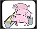 Decorated Mouse Pad with feeding, pigs, trough, animal, farm