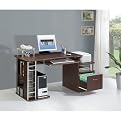 Computer Workstation with File Cabinet - Chocolate