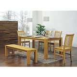 CHELSEA 6' NEW SOLID OAK DINING TABLE & 4 CHAIRS BENCH