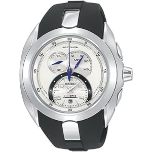 Seiko Kinetic Arctura Chronograph Rubber Strap SNL059