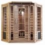 4 Person Corner Sauna Cedar Ceramic Dry Heat FAR Infrared CD Player AM FM Radio Portable New