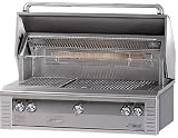 alfresco gas grill-Alfresco LX2 ALX242SZL 42'' Built-in Gas Grill with 770 sq. in. Cooking Surface, Integrated Rotisserie Motor, Dual Work Lights, Flip-down Control Panel and Sear Zone (Grill Cart Not Included): Liquid Propane: Liquid Propane