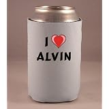 Custom Beverage Can Bottle Cover (Coolie) with I Love Alvin by SHOPZEUS