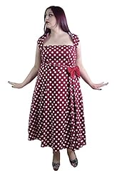 Plus Size Cotton/Polyester/Spandex Polka Dot Print Party Dress 